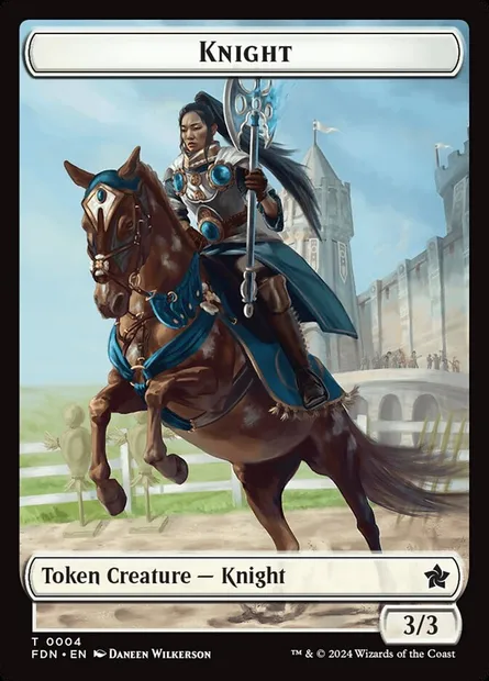 Knight, carte Magic TFDN 4 — extension Foundations Tokens