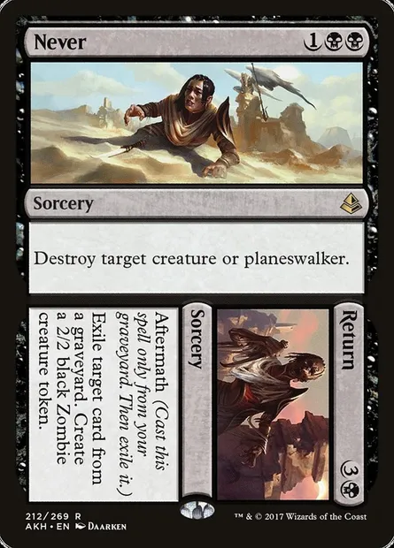 Never // Return, Magic card AKH 212 — Amonkhet set