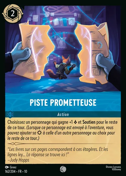 Piste prometteuse, carte Disney Lorcana CH10-162 — extension Lueurs dans les Profondeurs