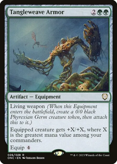 Tangleweave Armor, Magic card ONC 26 — Phyrexia: All Will Be One Commander set