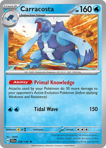 Carracosta, Pokémon card SCR 038 — Stellar Crown set