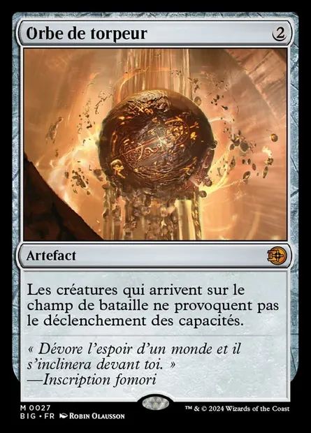 Orbe de torpeur, carte Magic BIG 27 — extension The Big Score