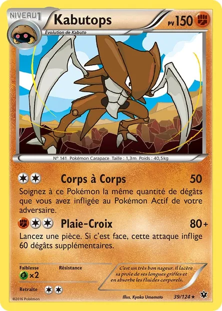 Kabutops, carte Pokémon FCO 39 — extension Impact des Destins