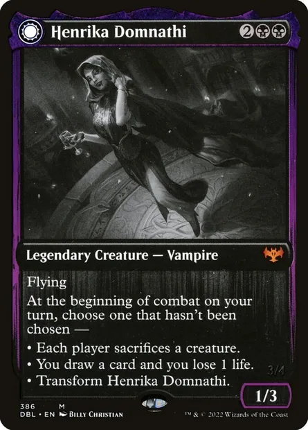 Henrika Domnathi // Henrika, Infernal Seer, Magic card DBL 386 — Innistrad: Double Feature set