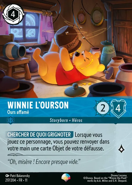 Winnie l'ourson - Ours affamé, carte Disney Lorcana CH11-217 — extension Givresort