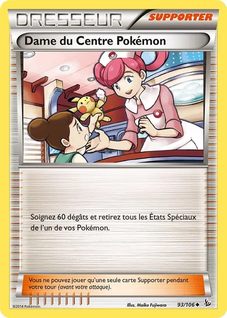Dame du Centre Pokémon, carte Pokémon FLF 93 — extension Étincelles