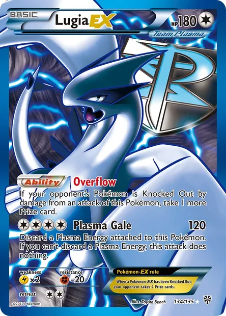 Lugia-EX, Pokémon card PLS 134 — Plasma Storm set