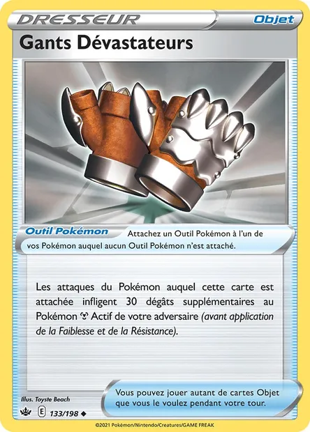 Gants Dévastateurs, carte Pokémon CRE 133 — extension Règne de Glace