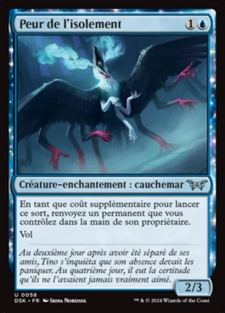 Peur de l'isolement, carte Magic DSK 58 — extension Duskmourn: House of Horror