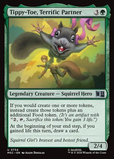 Tippy-Toe, Terrific Partner, Magic card MSC 734 — Marvel Super Heroes Commander set
