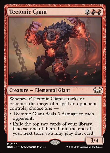 Tectonic Giant, Magic card DSC 168 — Duskmourn: House of Horror Commander set