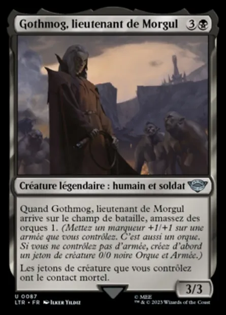 Gothmog, lieutenant de Morgul, carte Magic LTR 87 — extension Le Seigneur des Anneaux : chroniques de la Terre du Milieu