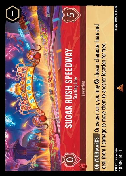 Sugar Rush Speedway - Starting Line, Disney Lorcana card CH5-135 — Shimmering Skies set