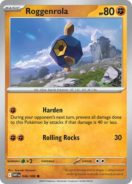 Roggenrola, Pokémon card WHT 046 — White Flare set