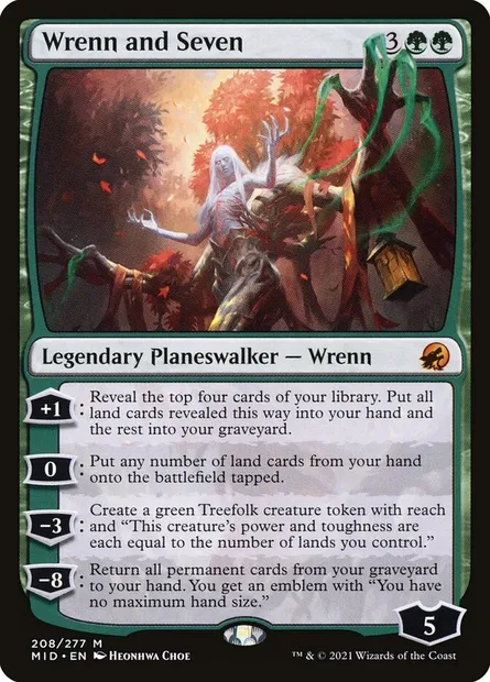 Wrenn and Seven, Magic card MID 208 — Innistrad: Midnight Hunt set