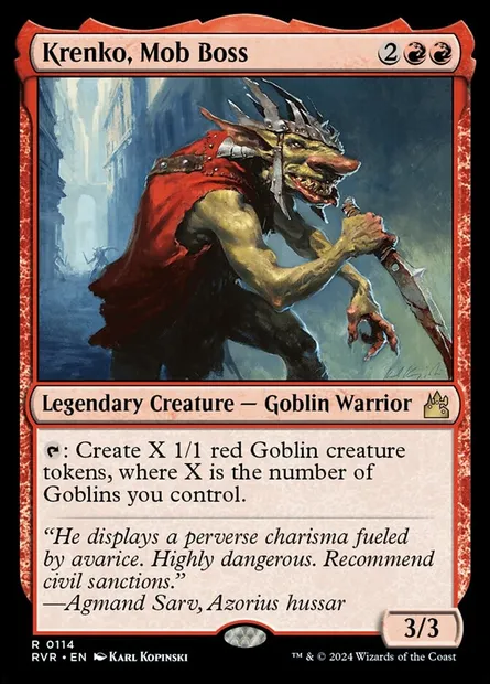 Krenko, Mob Boss, Magic card RVR 114 — Ravnica Remastered set