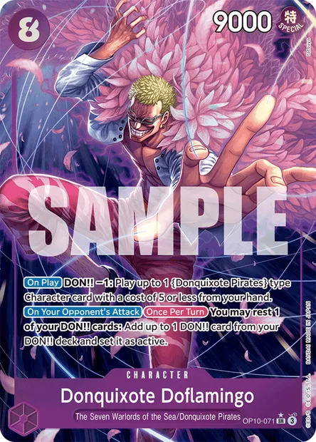 Donquixote Doflamingo, One Piece card OP10-071 — ROYAL BLOOD set