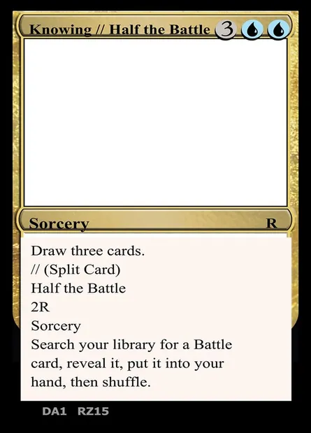 Knowing // Half the Battle, carte Magic UNK RZ15 — extension Unknown Event