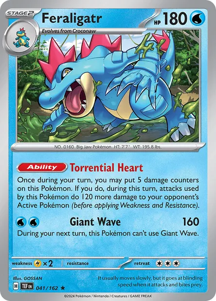 Feraligatr, Pokémon card TEF 041 — Temporal Forces set
