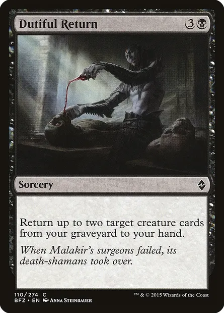 Dutiful Return, Magic card BFZ 110 — Battle for Zendikar set