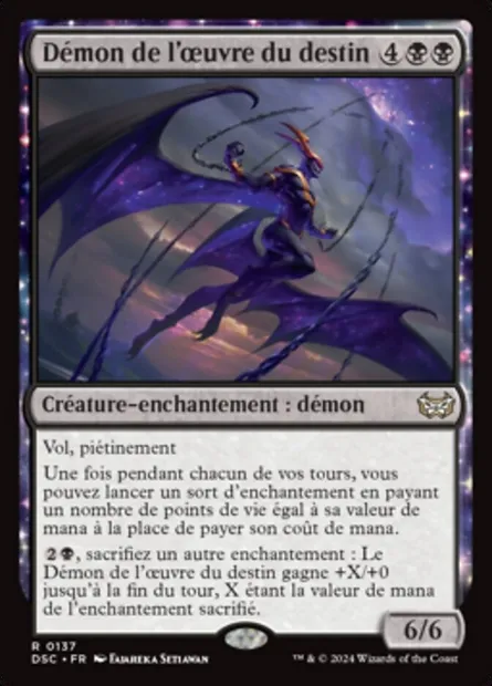 Démon de l'œuvre du destin, carte Magic DSC 137 — extension Duskmourn: House of Horror Commander