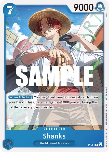 Shanks, One Piece card P-051 — Promotion card set