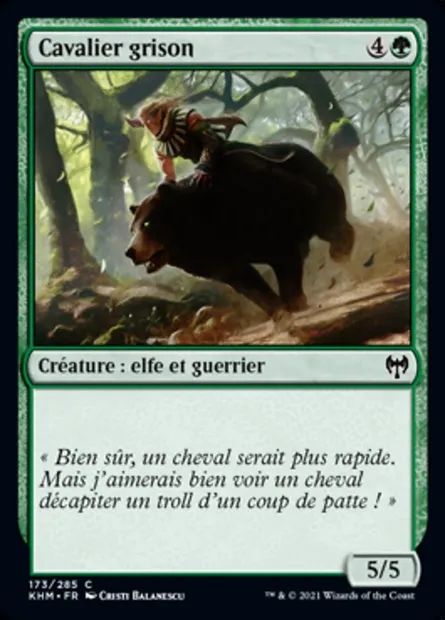 Cavalier grison, carte Magic KHM 173 — extension Kaldheim