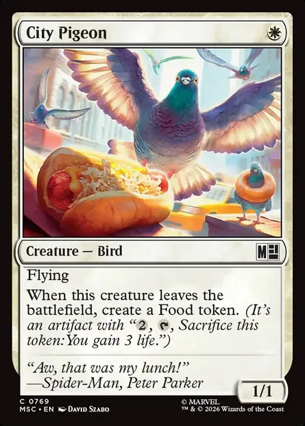 City Pigeon, Magic card MSC 769 — Marvel Super Heroes Commander set