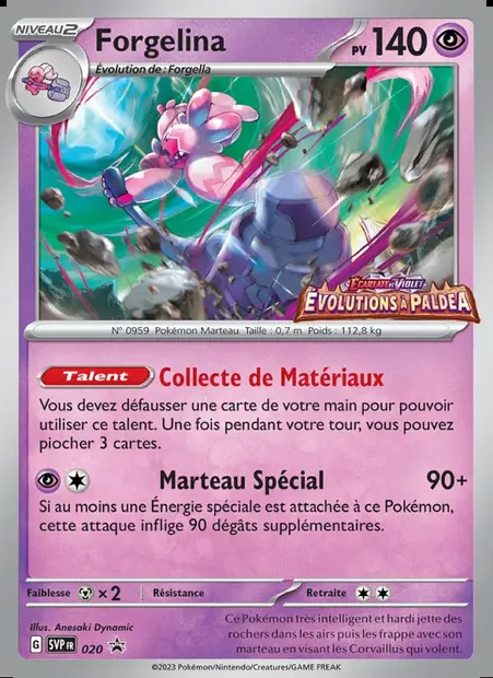Forgelina, carte Pokémon PR-SV 020 — extension SVP Black Star Promos