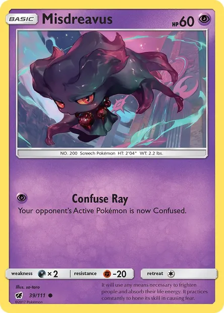 Misdreavus, Pokémon card CIN 39 — Crimson Invasion set