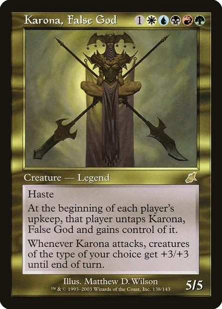Karona, False God, Magic card SCG 138 — Scourge set