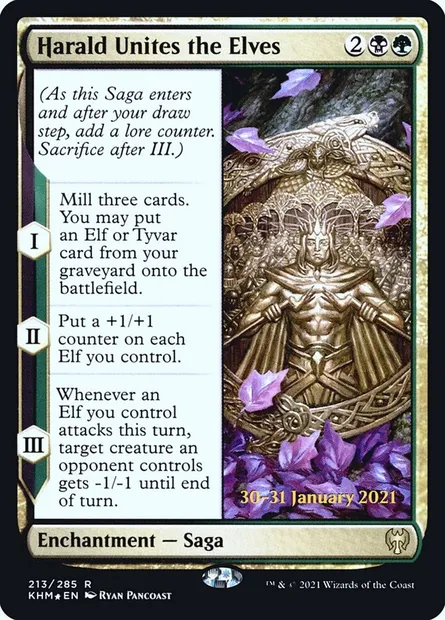 Harald Unites the Elves, Magic card PKHM 213s — Kaldheim Promos set