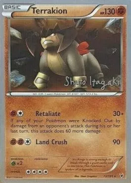Terrakion, Pokémon card WCD12 073-2 — World Championship Decks 2012 set