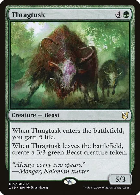 Thragtusk, Magic card C19 185 — Commander 2019 set