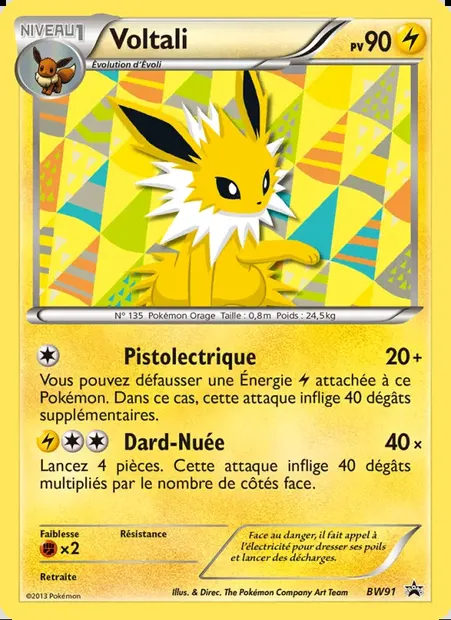 Voltali, carte Pokémon BW 91 — extension Promo BW