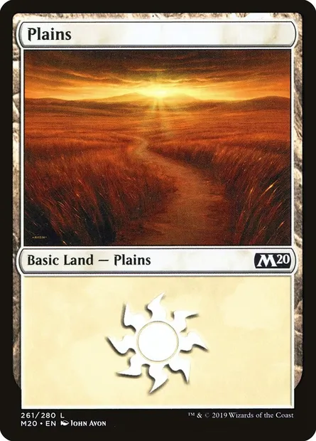 Plains, Magic card M20 261 — Core Set 2020 set