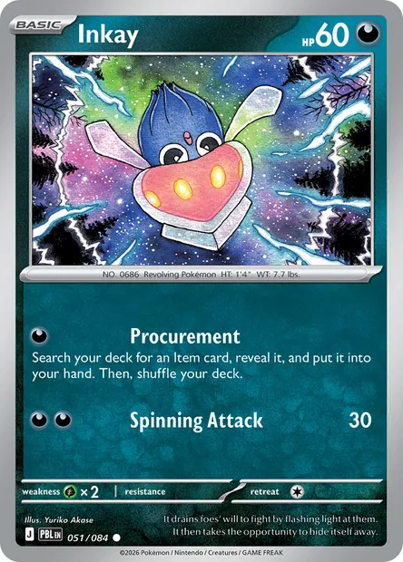 Inkay, Pokémon card PBL 051 — Pitch Black set