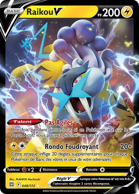 Raikou V, carte Pokémon BRS 048 — extension Stars Étincelantes