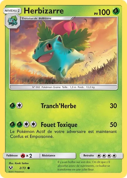 Herbizarre, carte Pokémon SLG 2 — extension Légendes Brillantes