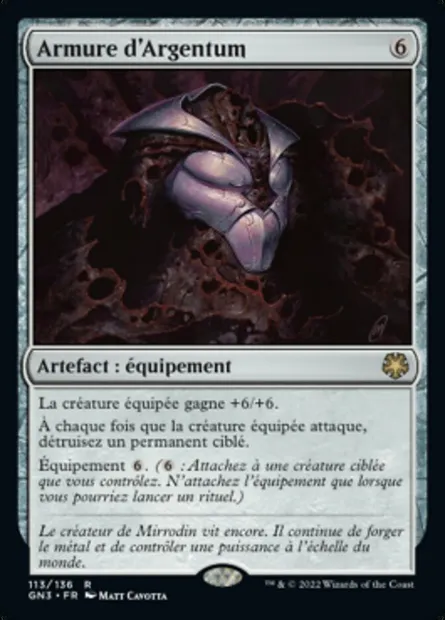 Armure d'Argentum, carte Magic GN3 113 — extension Game Night: Free-for-All