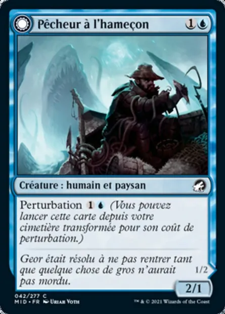 Pêcheur à l'hameçon // Vagabond hante-crochet, carte Magic MID 42 — extension Innistrad : chasse de minuit