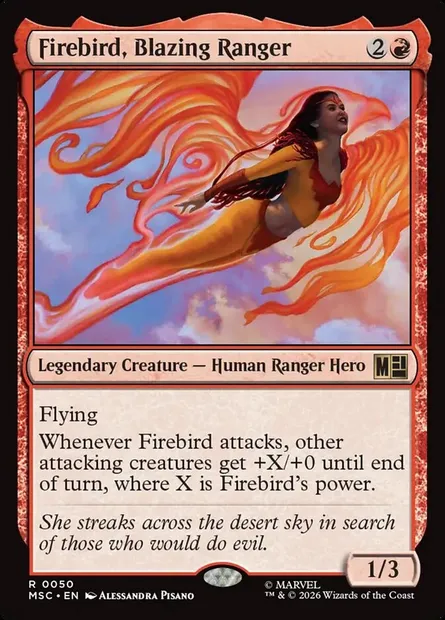 Firebird, Blazing Ranger, Magic card MSC 50 — Marvel Super Heroes Commander set