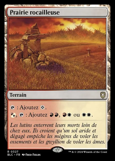 Prairie rocailleuse, carte Magic BLC 327 — extension Bloomburrow Commander