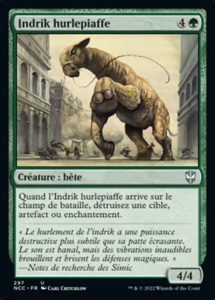 Indrik hurlepiaffe, carte Magic NCC 297 — extension New Capenna Commander