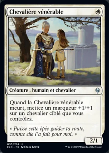 Chevalière vénérable, carte Magic ELD 35 — extension Throne of Eldraine