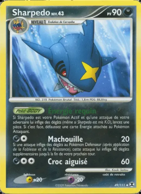 Sharpedo Niv. 43, carte Pokémon RR 49 — extension Rivaux Émergeants