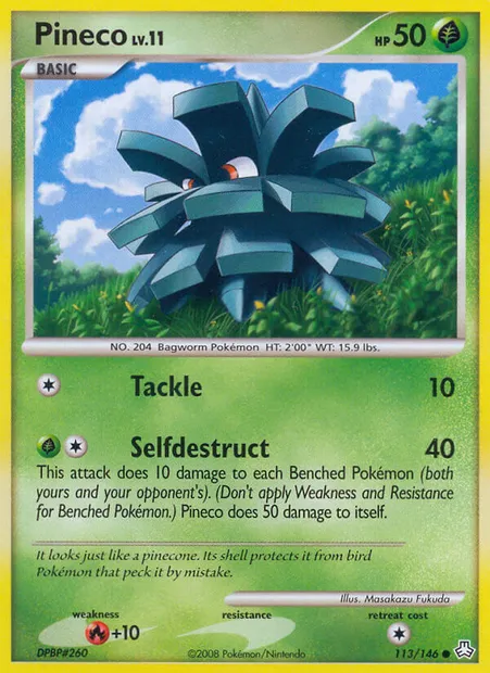 Pineco, Pokémon card LA 113 — Legends Awakened set