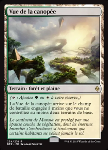 Vue de la canopée, carte Magic BFZ 234 — extension La bataille de Zendikar