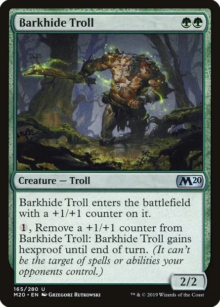 Barkhide Troll, Magic card M20 165 — Core Set 2020 set
