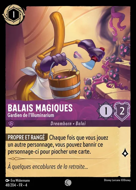 Balais magiques - Gardien de l'Illuminarium, carte Disney Lorcana CH4-048 — extension Le Retour d'Ursula